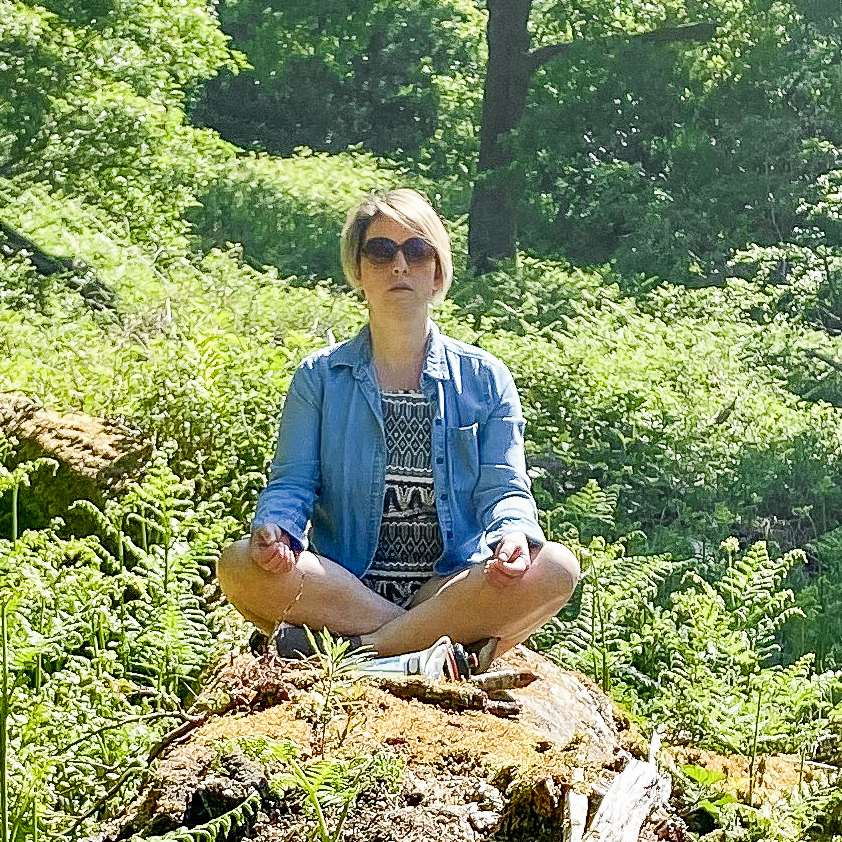 Sharon Gusman Meditating in the forrest